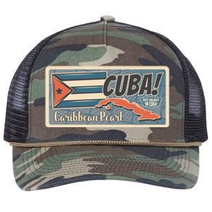 Cuba Travel Retro Banner Caribbean Pearl Retro Rope Trucker Hat Cap