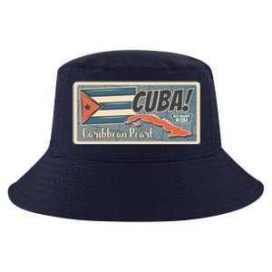 Cuba Travel Retro Banner Caribbean Pearl Cool Comfort Performance Bucket Hat