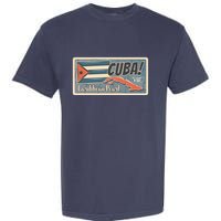 Cuba Travel Retro Banner Caribbean Pearl Garment-Dyed Heavyweight T-Shirt