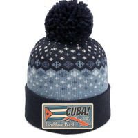 Cuba Travel Retro Banner Caribbean Pearl The Baniff Cuffed Pom Beanie