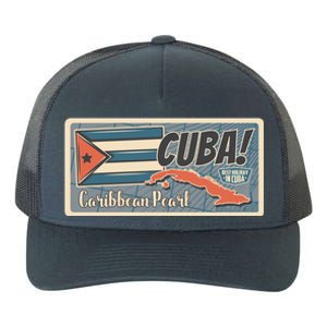 Cuba Travel Retro Banner Caribbean Pearl Yupoong Adult 5-Panel Trucker Hat