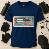 Cuba Travel Retro Banner Caribbean Pearl Performance Shirt