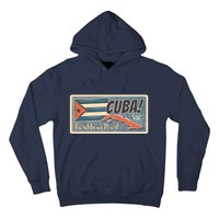 Cuba Travel Retro Banner Caribbean Pearl Hoodie