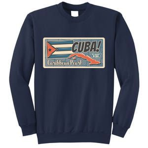 Cuba Travel Retro Banner Caribbean Pearl Sweatshirt