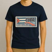 Cuba Travel Retro Banner Caribbean Pearl T-Shirt