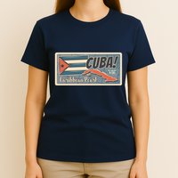 Cuba Travel Retro Banner Caribbean Pearl T-Shirt