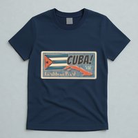 Cuba Travel Retro Banner Caribbean Pearl T-Shirt