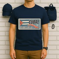 Cuba Travel Retro Banner Caribbean Pearl T-Shirt