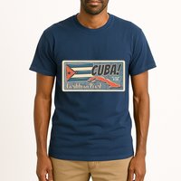 Cuba Travel Retro Banner Caribbean Pearl Tall T-Shirt