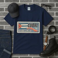 Cuba Travel Retro Banner Caribbean Pearl Tall T-Shirt