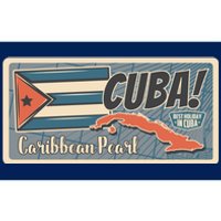 Cuba Travel Retro Banner Caribbean Pearl Bumper Sticker