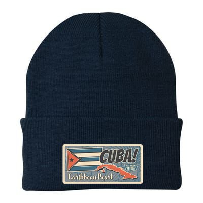 Cuba Travel Retro Banner Caribbean Pearl Beanie
