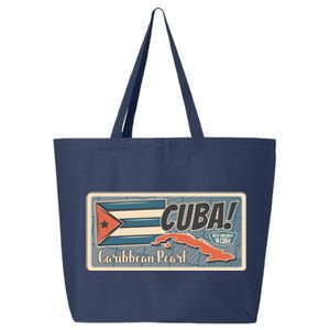 Cuba Travel Retro Banner Caribbean Pearl 25L Jumbo Tote