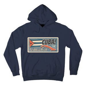 Cuba Travel Retro Banner Caribbean Pearl Tall Hoodie