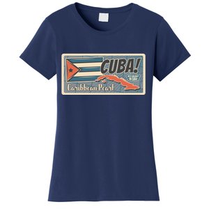 Cuba Travel Retro Banner Caribbean Pearl Women's T-Shirt