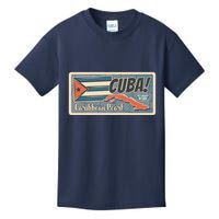 Cuba Travel Retro Banner Caribbean Pearl Kids T-Shirt
