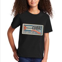 Cuba Travel Retro Banner Caribbean Pearl Kids T-Shirt