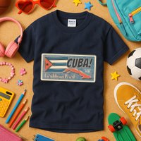 Cuba Travel Retro Banner Caribbean Pearl Kids T-Shirt