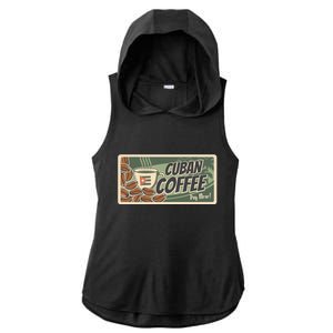 Cuba Travel Retro Banner Cuban Coffee Ladies PosiCharge Tri-Blend Wicking Draft Hoodie Tank