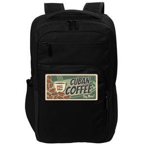 Cuba Travel Retro Banner Cuban Coffee Impact Tech Backpack