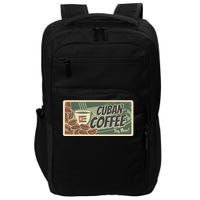 Cuba Travel Retro Banner Cuban Coffee Impact Tech Backpack