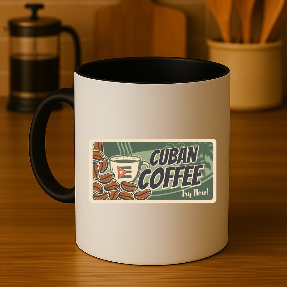 Cuba Travel Retro Banner Cuban Coffee Mug