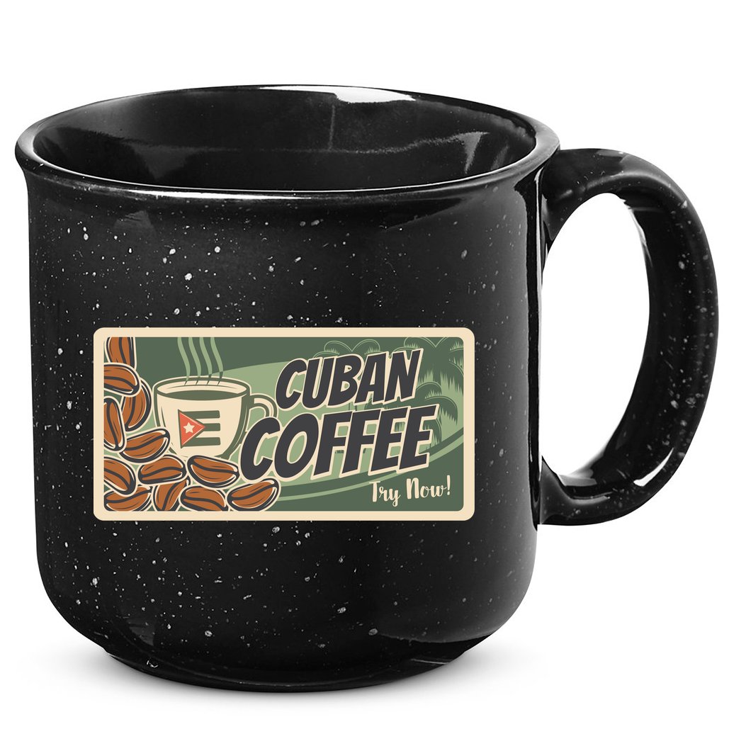 Cuba Travel Retro Banner Cuban Coffee 15oz Campfire Ceramic Mug