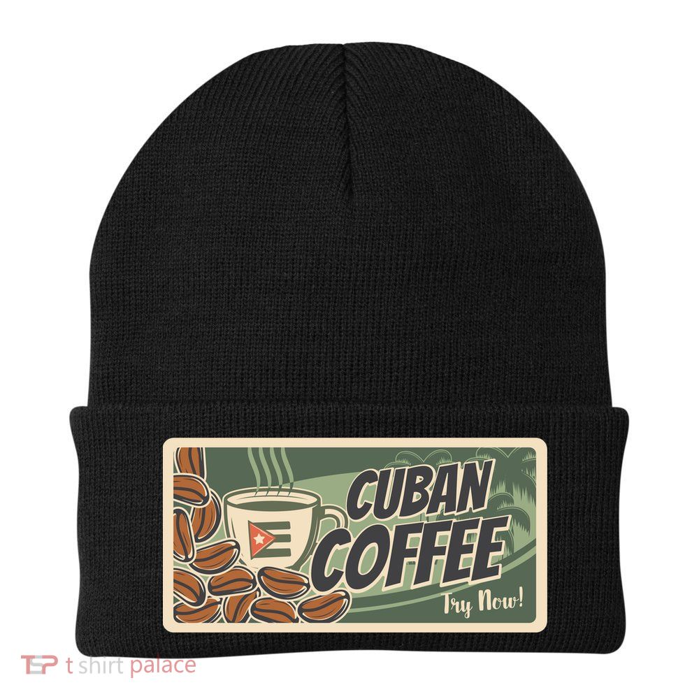 Cuba Travel Retro Banner Cuban Coffee Beanie