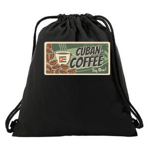 Cuba Travel Retro Banner Cuban Coffee Drawstring Bag