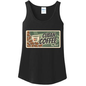 Cuba Travel Retro Banner Cuban Coffee Ladies Essential Tank