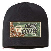 Cuba Travel Retro Banner Cuban Coffee Sustainable Beanie