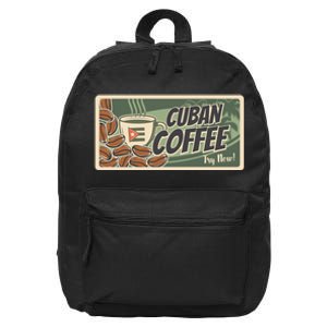 Cuba Travel Retro Banner Cuban Coffee 16 in Basic Backpack