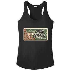 Cuba Travel Retro Banner Cuban Coffee Ladies PosiCharge Competitor Racerback Tank