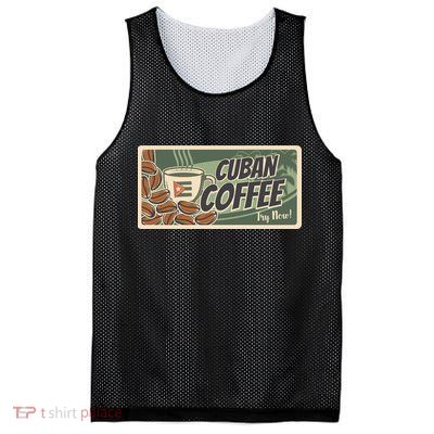 Cuba Travel Retro Banner Cuban Coffee Mesh Reversible Basketball Jersey Tank