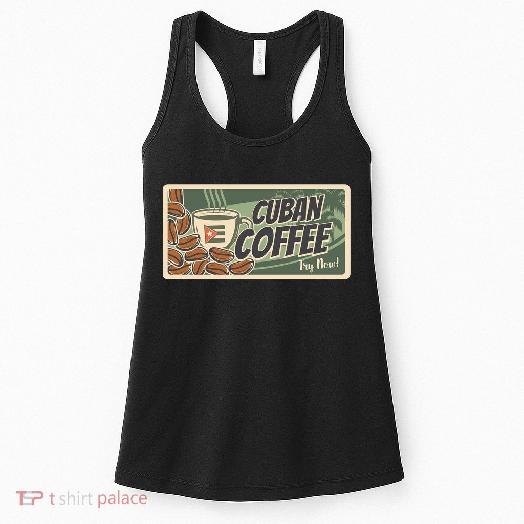 Cuba Travel Retro Banner Cuban Coffee Womens Tank Top