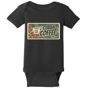 Cuba Travel Retro Banner Cuban Coffee Baby Bodysuit