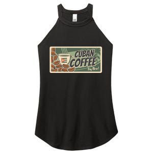 Cuba Travel Retro Banner Cuban Coffee Women's Perfect Tri Rocker Tank