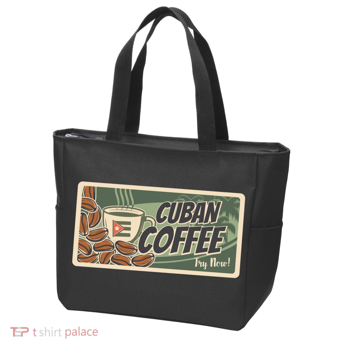 Cuba Travel Retro Banner Cuban Coffee Zip Tote Bag