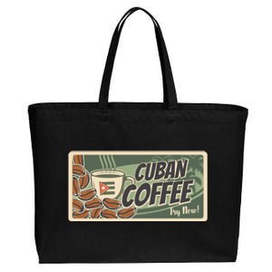 Cuba Travel Retro Banner Cuban Coffee Cotton Canvas Jumbo Tote