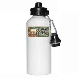 Cuba Travel Retro Banner Cuban Coffee Aluminum Water Bottle