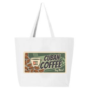 Cuba Travel Retro Banner Cuban Coffee 25L Jumbo Tote