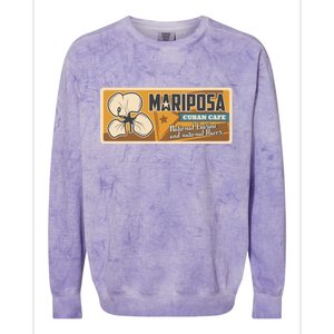 Cuba Travel Retro Cuban Café Mariposa Colorblast Crewneck Sweatshirt