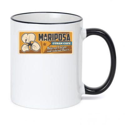 Cuba Travel Retro Cuban Café Mariposa 11oz Black Color Changing Mug