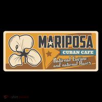 Cuba Travel Retro Cuban Café Mariposa High Crown Mesh Back Trucker Hat