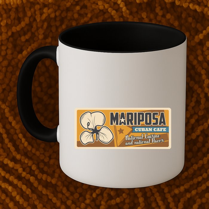 Cuba Travel Retro Cuban Café Mariposa Coffee Mug