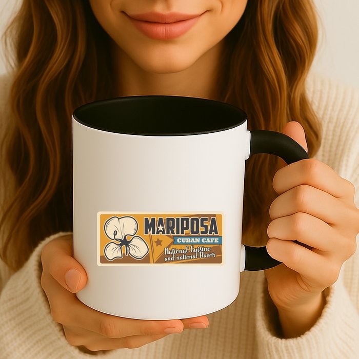 Cuba Travel Retro Cuban Café Mariposa Coffee Mug