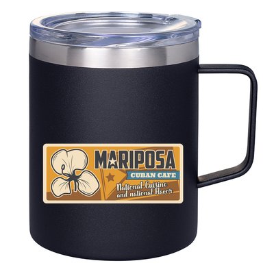 Cuba Travel Retro Cuban Café Mariposa 12oz Stainless Steel Coffee Mug