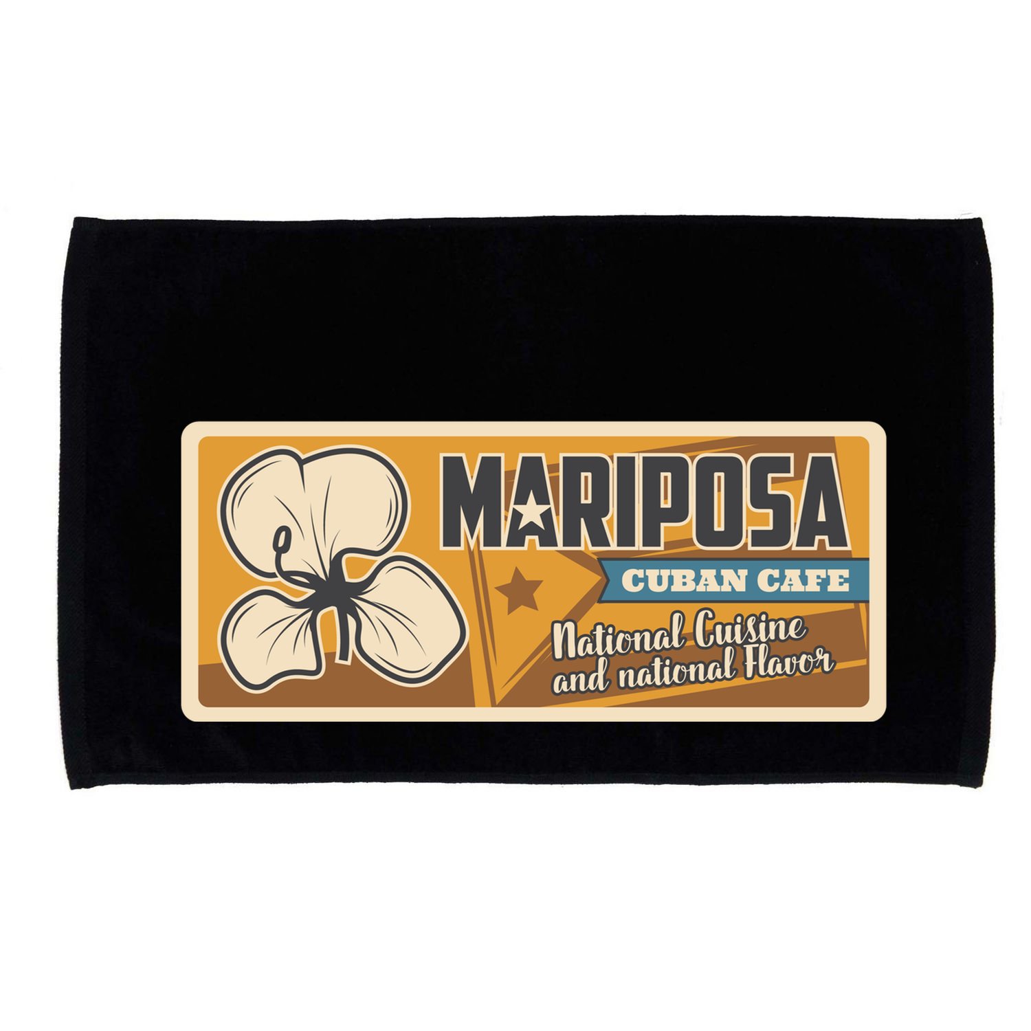 Cuba Travel Retro Cuban Café Mariposa Microfiber Hand Towel