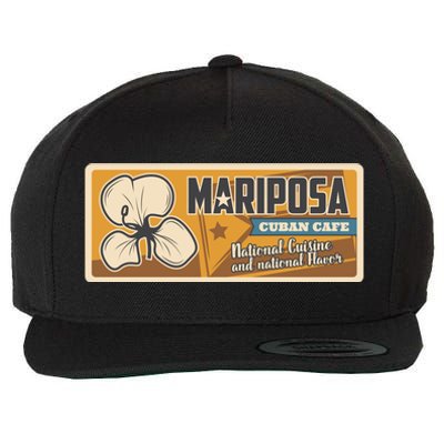 Cuba Travel Retro Cuban Café Mariposa Wool Snapback Cap