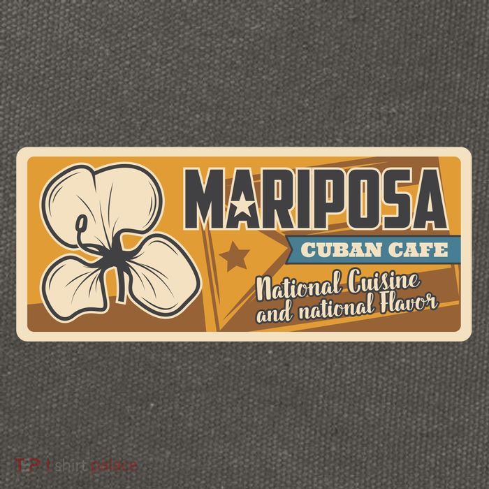 Cuba Travel Retro Cuban Café Mariposa Cotton Canvas Backpack